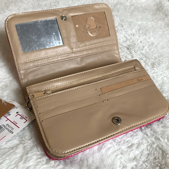 Buxton Pink Faux Alligator Mini Bag Satchel Wallet - Picture 4 of 7